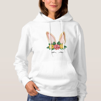 Beige Yellow Rabbit Waterverf Hoodie