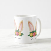 Beige Yellow Rabbit Waterverf Koffiemok (Voorkant rechts)