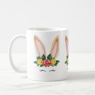 Beige Yellow Rabbit Waterverf Koffiemok