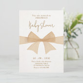 Beige zacht bruin boog baby shower kaart (Staand voorkant)