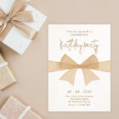 Beige zacht bruine boog verjaardag kaart