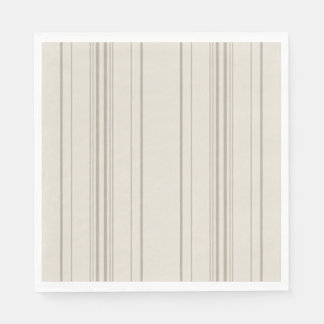 Beige zachte gestreepte lunchnapkins servet