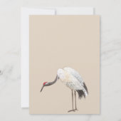 Beige zachte Kraanvogels kunst bruiloft Kaart (Achterkant)
