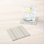 Beige zachte streep coasters kartonnen onderzetters (Insitu)