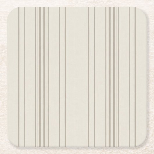 Beige zachte streep coasters kartonnen onderzetters (Voorkant)