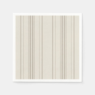 Beige zachte streep cocktail servetten