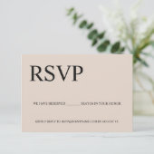 Beige Zakelijk evenement Logo Gereserveerde zitpla RSVP Kaartje (Staand voorkant)