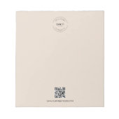 Beige Zakelijk Logo QR CODE website Promotioneel Notitieblok (Voorkant)