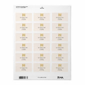 Beige zakelijk logo retouradres etiket (Full Sheet)