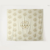 Beige Zakelijk Logo Step & Repeat Achtergrond Bann Wandkleed (Voorkant (horizontaal))