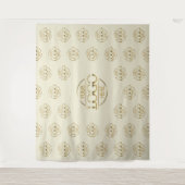 Beige Zakelijk Logo Step & Repeat Achtergrond Bann Wandkleed (Voorkant)
