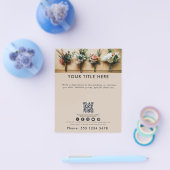 Beige zakelijke foto banner QR-code sociale media Flyer (Enkel)