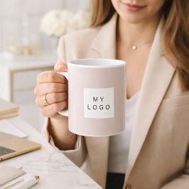 Beige zakelijke logo koffiemok
