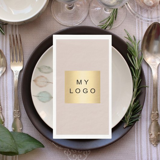 Beige zakelijke logo servet