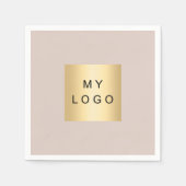 Beige zakelijke logo servet (Voorkant)