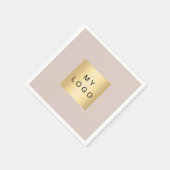 Beige zakelijke logo servet (Hoek)