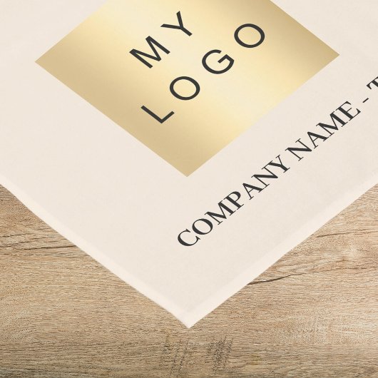Beige zakelijke logo-tekst korte tafelloper