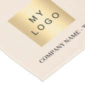 Beige zakelijke logo-tekst korte tafelloper (Hoek)
