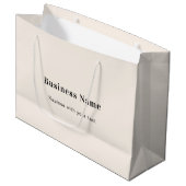 Beige zakelijke naam tekst groot cadeauzakje (Voorkant Gekanteld)