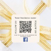 Beige zakelijke QR-code Facebook Vierkante Sticker