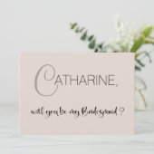 Beige Zal jij mijn Bridesmaid voorstel zijn? Kaart (Staand voorkant)