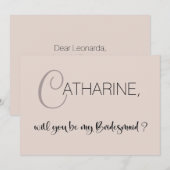 Beige Zal jij mijn Bridesmaid voorstel zijn? Kaart (Voorkant / Achterkant)