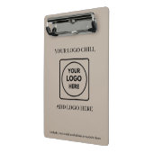 Beige zand aangepaste logo mini klembord (Angled2)