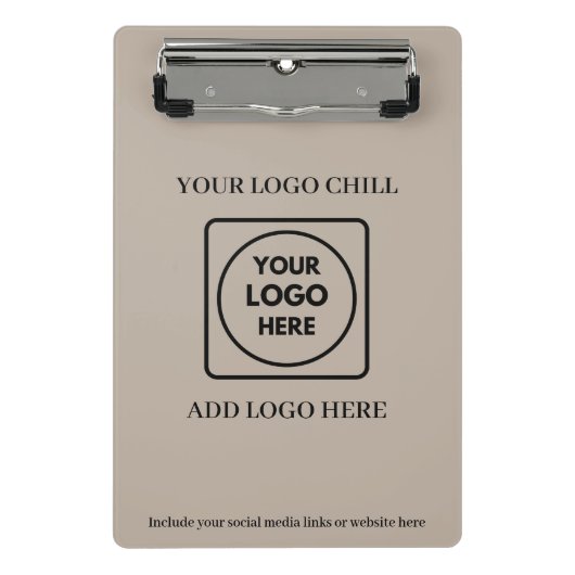 Beige zand aangepaste logo mini klembord (Voorkant)