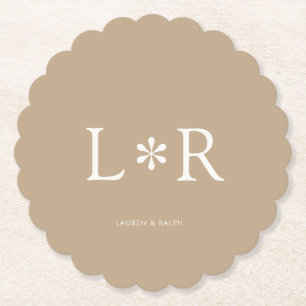 beige zand   Eenvoudig chique paar Kartonnen Onderzetters