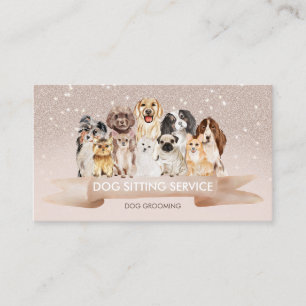 Beige Zand Huisdieroppasser Hond Trimmer Visitekaartje