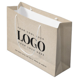 Beige Zand Korrelig Voeg Bedrijfslogo Toe Zakelijk Groot Cadeauzakje