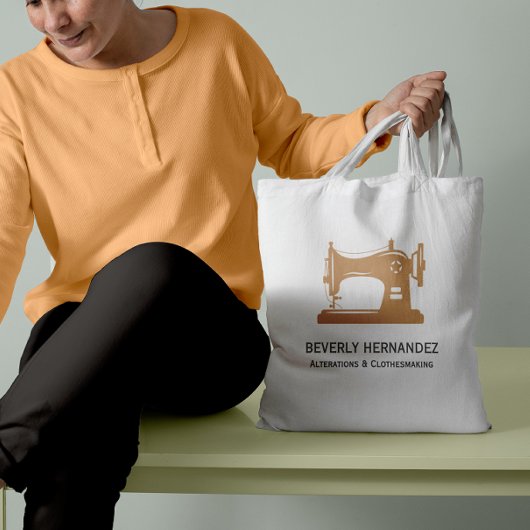 Beige Zand  naaigarmaturen Tote Bag