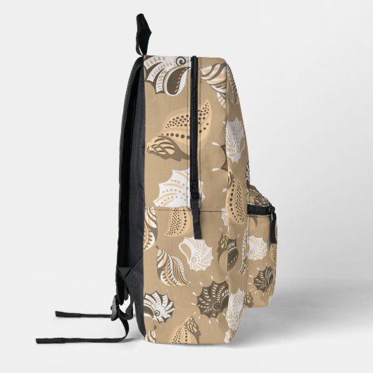 beige zee schelpen strand oceaan bedrukte rugzak (Links)