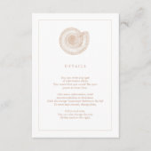 Beige Zee Shell Strand Wedding Information Kaart (Voorkant)