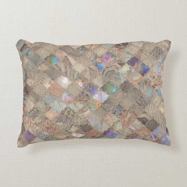Beige Zeemeerminprint Accent Kussen (Voorkant)