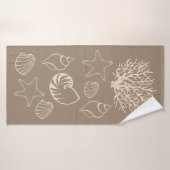 Beige Zeevaart Schelp Badhanddoek (Badhanddoek)