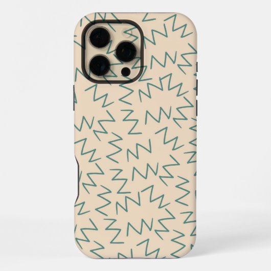 Beige Zig Zag Chic iPhone Hoesje (Achterkant)
