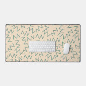 Beige Zig Zag Stijlvol Bureauaccessoire Bureaumat (Keyboard & Muis)