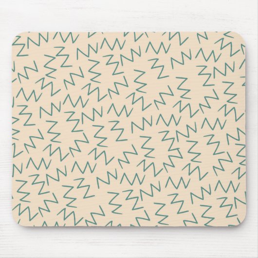 Beige Zig Zag Stijlvolle Bureau Accessoire Muismat (Voorkant)