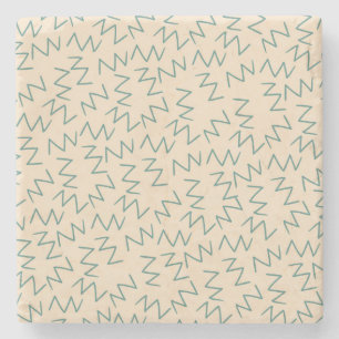 Beige Zig Zag Stijlvolle Drankbescherming Stenen Onderzetter