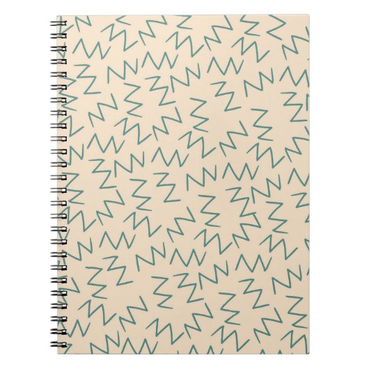 Beige Zig Zag Trendy en functionele schrijftoegang Notitieboek (Voorkant)