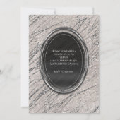 Beige & Zilver Glam Marmer Streep Chic Uitnodiging (Achterkant)