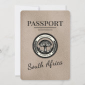 Beige Zuid-Afrika Paspoort bruiloft uitnodiging (Achterkant)