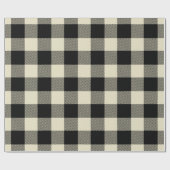 Beige Zwart Enorme Buffalo Plaid Lumberjack Tartan Cadeaupapier (Vlak)