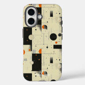 Beige & Zwart Gebalanceerde Geometrische Kunst Tel Case-Mate iPhone Case (Achterkant)
