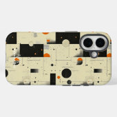 Beige & Zwart Gebalanceerde Geometrische Kunst Tel Case-Mate iPhone Case (Achterkant (horizontaal))