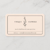 Beige Zwart Minimal Framed Line Flower Visitekaartje (Voorkant)
