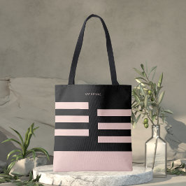Beige Zwart Modern Modieus Stijlvol Tote Bag