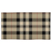 Beige Zwart Plaid Pair King Kussensloop (Voorkant-Links)