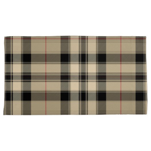 Beige Zwart Plaid Pair King Kussensloop (Voorkant-Rechts)